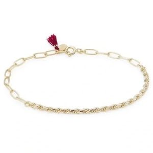 NEW Shashi So Twisted 18K Yellow Gold Vermeil Chain Bracelet